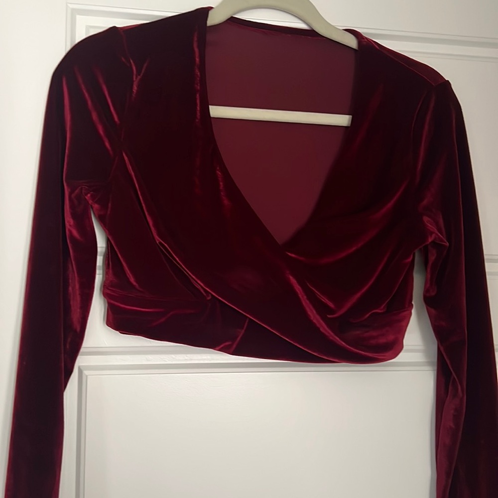 Agent 84 crop velvet top size L